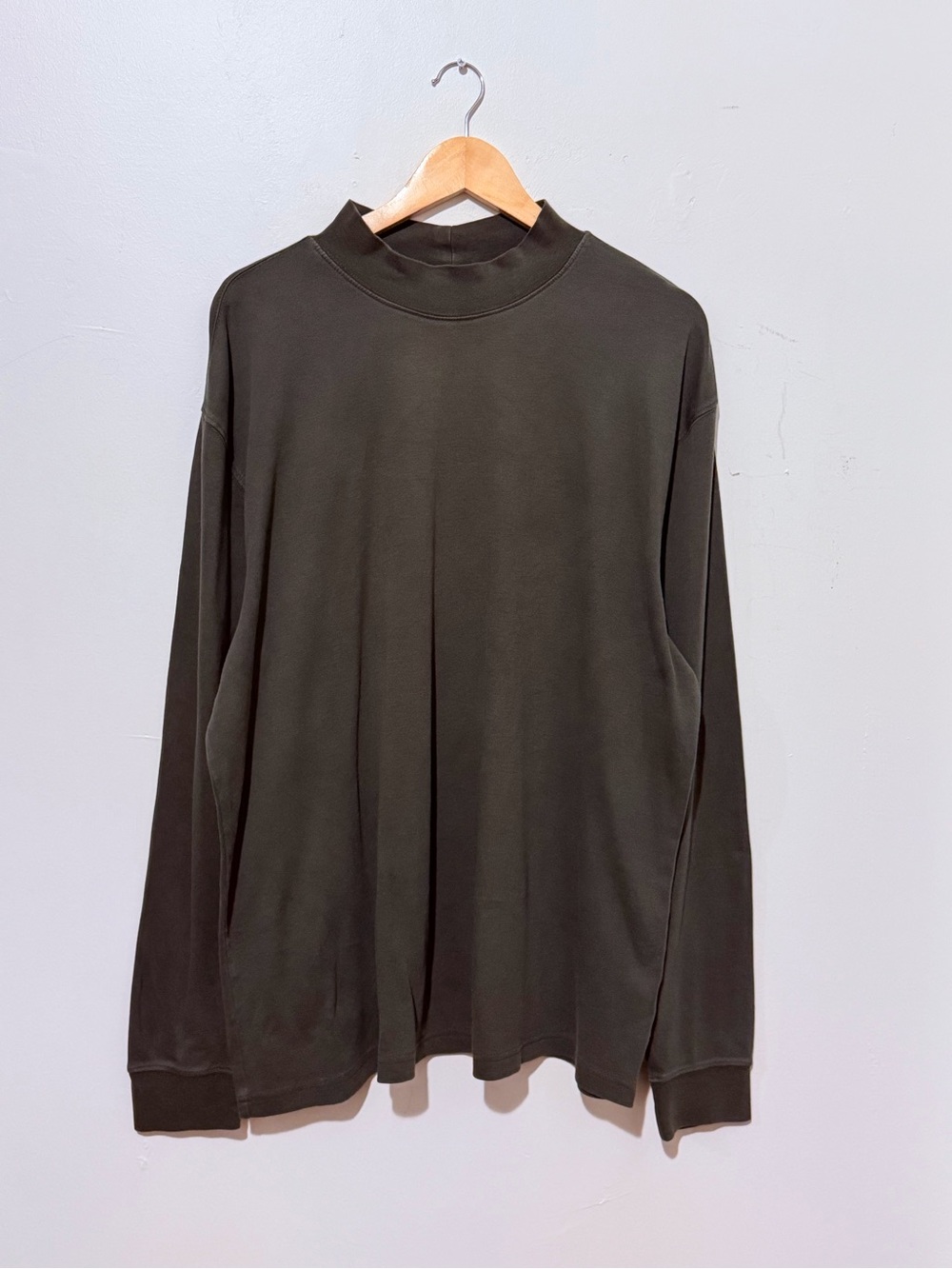 St. John's Bay Olive Green Mock Neck Long Sleeve Shirt
